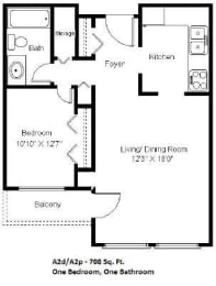  Floor Plan 1 BEDROOM (A2)