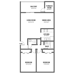 Walnut Crossings 2 BR, 1.5 Bath, 1,050 Sq.Ft., Balcony, Walnut Crossings Apartments, Monroeville, PA
