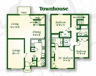  Floor Plan The Taylor Townhouse w Gar