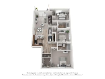 Floor Plan 3 Bedrooms, 2 Bathrooms