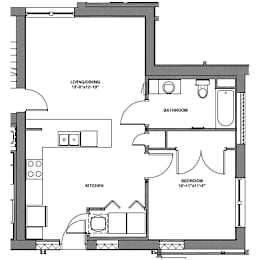  Floor Plan 1 Bedroom Style R