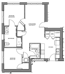  Floor Plan 2 Bedroom Style E