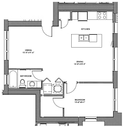  Floor Plan 1 Bedroom Style G