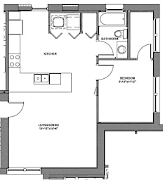  Floor Plan 1 Bedroom Style L