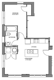  Floor Plan 1 Bedroom Style N