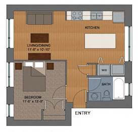  Floor Plan 1 Bedroom