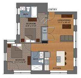  Floor Plan 2 Bedroom