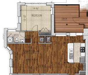  Floor Plan 1 Bedroom West