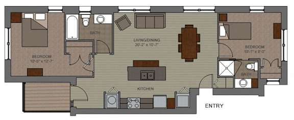  Floor Plan 6619 Kingsbury - Cable/Internet, Included