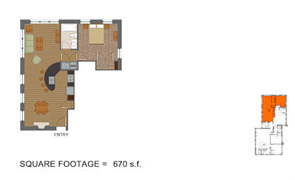  Floor Plan 1 Bedroom