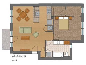  Floor Plan 1 Bedroom