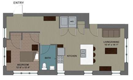  Floor Plan 1 Bedroom ADA