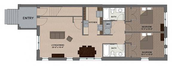  Floor Plan 2 Bedroom