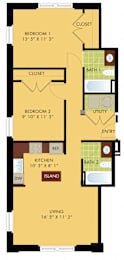  Floor Plan 2 Bedroom