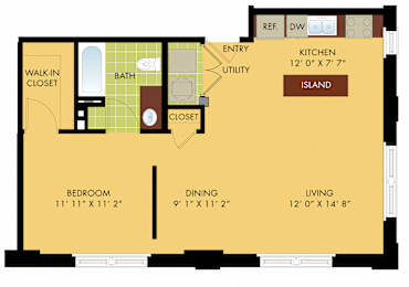  Floor Plan 1 Bedroom