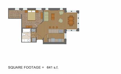  Floor Plan 1 Bedroom