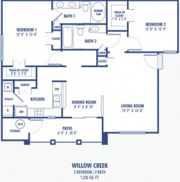 Willow Creek 2 Bedroom at Copper Creek Apartments, Nevada