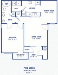 Pine Creek 1 Bedroom at Copper Creek Apartments, Las Vegas