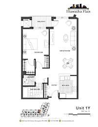2d floorplan of a 1 bedroom, 1 bathroom unit