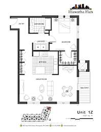 2d floorplan of a 1 bedroom, 1 bathroom unit