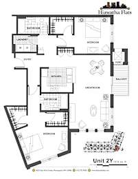 2d floorplan of a 2 bedroom, 2 bathroom unit