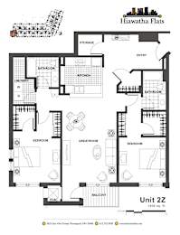 2d floorplan of a 2 bedroom, 2 bathroom unit