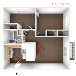 Two Bedroom Apartment Floor Plan  at Pine Grove Apartments, Taunton, 02780