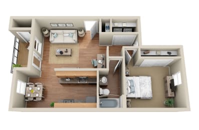  Floor Plan 1 Bedroom  1 Bathroom