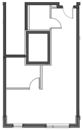  Floor Plan STUDIO - Studio, 1 Bath (Barrier-Free)