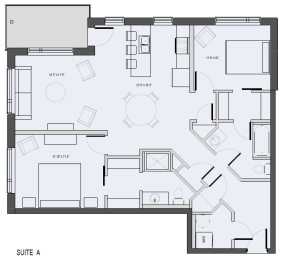  Floor Plan SUITE A - 2 Bed, 2 Bath