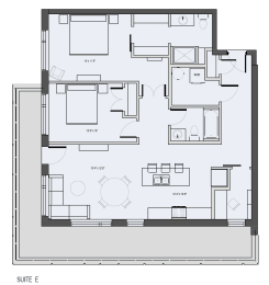  Floor Plan SUITE E - 2 Bed, 2 Bath
