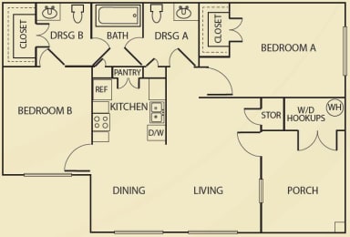  Floor Plan 2 Bedroom