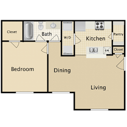 A1 Floor Plan at Villas of Sorrento Apartments, Dallas, 75241