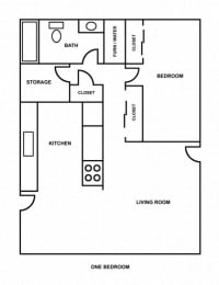  Floor Plan 1 bedroom