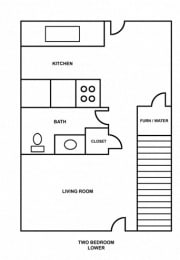  Floor Plan 2 bedroom townhouse