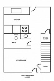  Floor Plan 3 bedroom townhouse