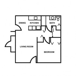 Floor Plan 1 Bedroom Apartment