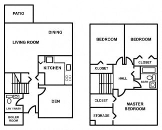  Floor Plan 3 Bedroom Townhouse