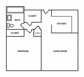 Floor Plan 1 Bedroom Apartment