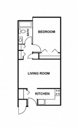  Floor Plan 1 Bedroom Apartment