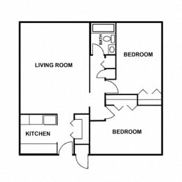  Floor Plan 2 Bedroom Apartment