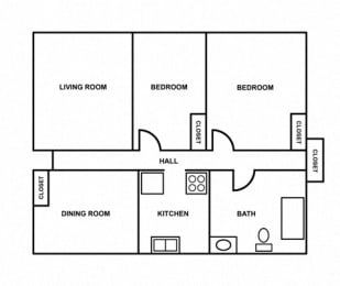  Floor Plan 2 Bedroom Apartment