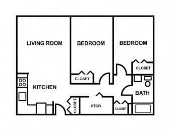  Floor Plan 2 Bedroom
