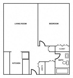  Floor Plan 1 Bed Elderly