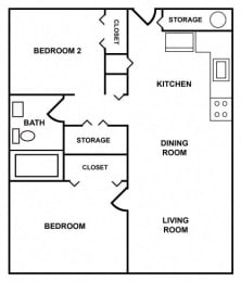  Floor Plan 2 BEDROOM APARTMENT
