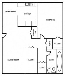  Floor Plan 1 Bedroom