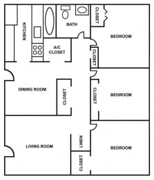  Floor Plan 3 Bedroom