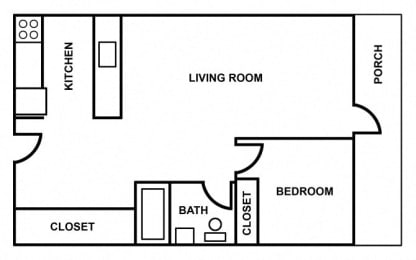  Floor Plan 1 Bedroom