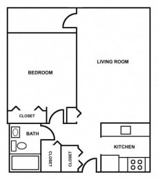  Floor Plan 1 Bedroom
