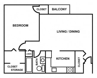  Floor Plan 1 Bedroom